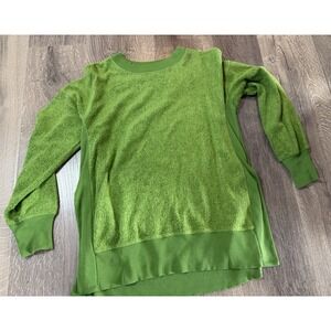 Aerie Fleece Pullover Sweatshirt Women's Size XS Crewneck Green A Little Nice